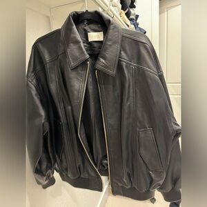 Dissh leather bomber jacket